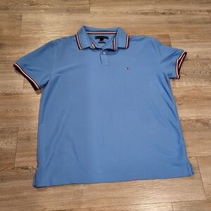Tommy Hilfiger Tommy Tipped Polo Knit Mens Large Regular Fit Moisture Wicking